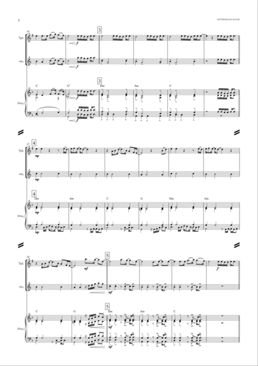Watermelon Sugar Brass Duet scores gallery preview page 3