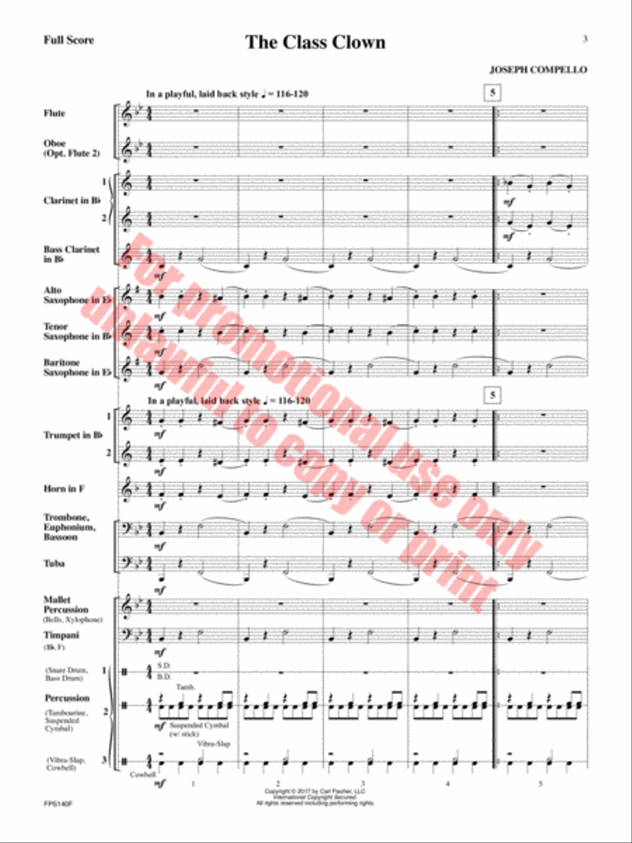 The Class Clown Concert Band scores gallery preview page 4