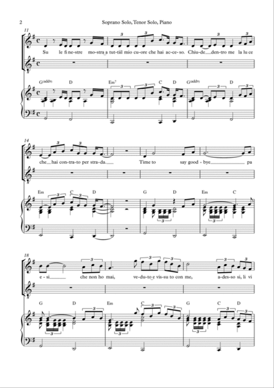 Time To Say Goodbye Piano, Vocal, Guitar scores gallery preview page 2