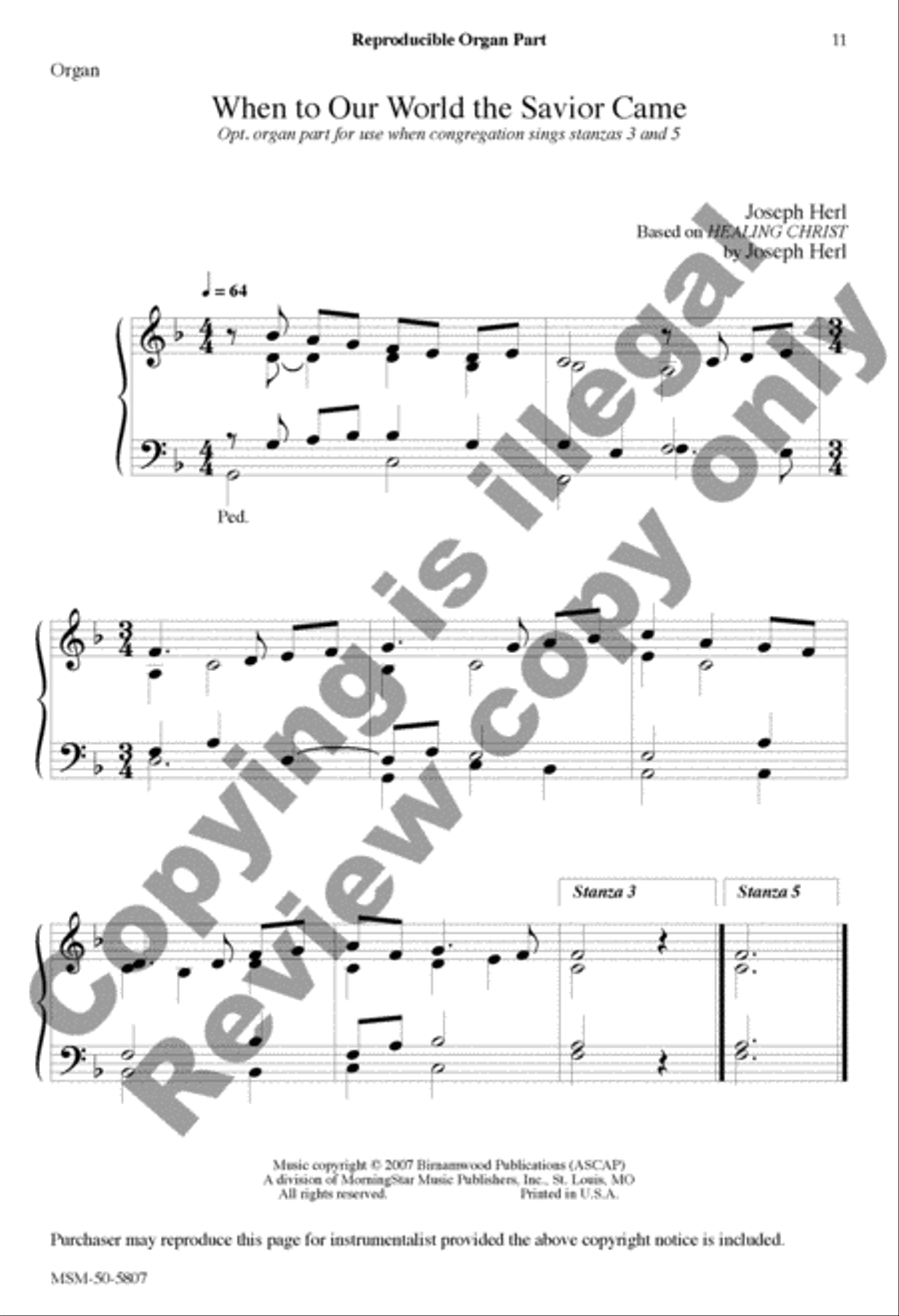 When to Our World the Savior Came 4-Part scores gallery preview page 21