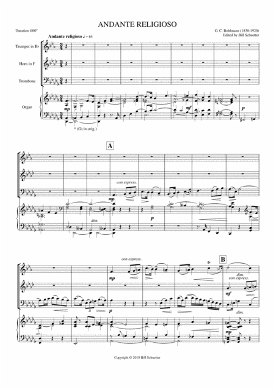 Andante Religioso Brass Trio scores gallery preview page 1