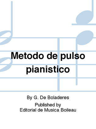 Book cover for Metodo de pulso pianistico
