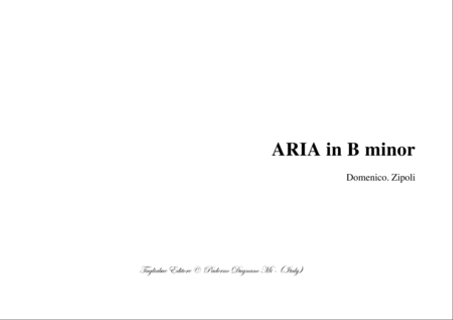 ARIA in B minor - Zipoli - For Organ ARIA in B minor - Zipoli - For Organ Harpsichord scores gallery preview page 1