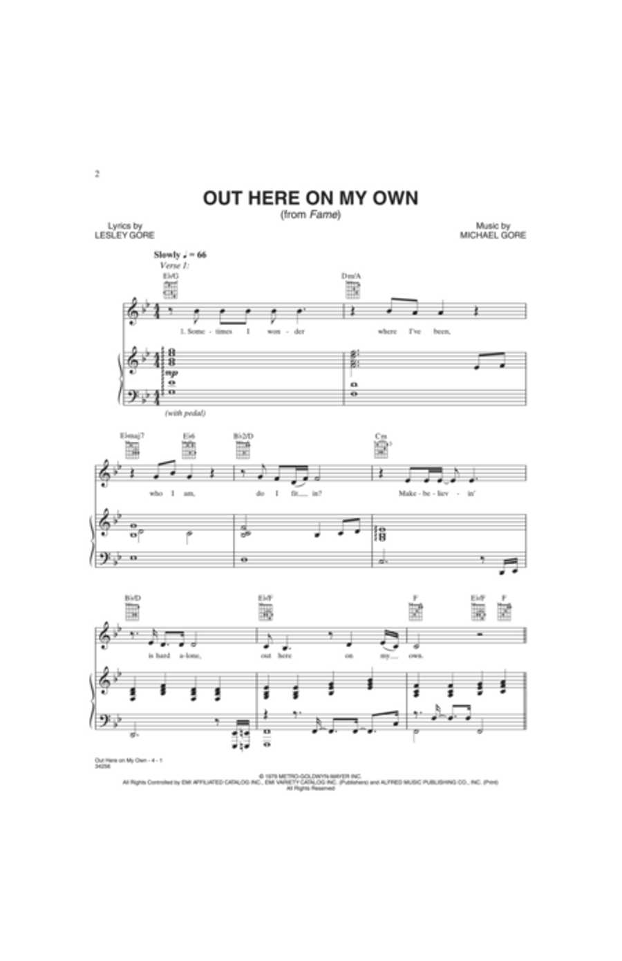 Out Here on My Own (from the Motion Picture Fame) Small Ensemble scores gallery preview page 2
