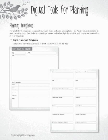 FIRST, WE SING! Digital Resource Supplements
