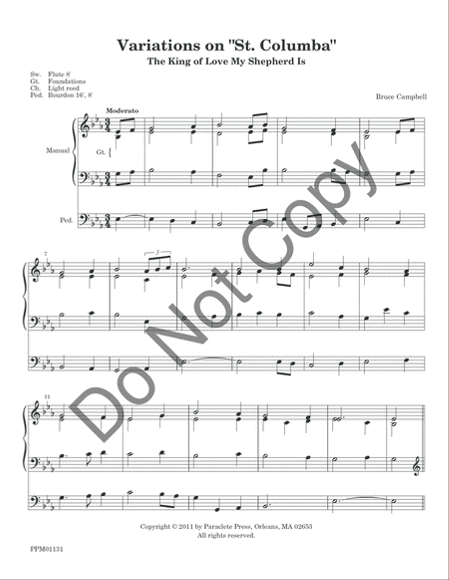 Variations on St. Columba Organ scores gallery preview page 4