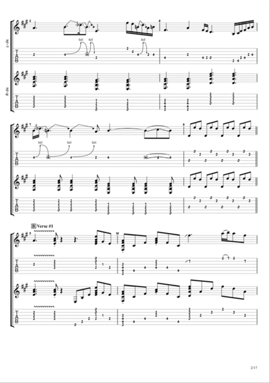 Tuesday's Gone Guitar Tablature scores gallery preview page 2