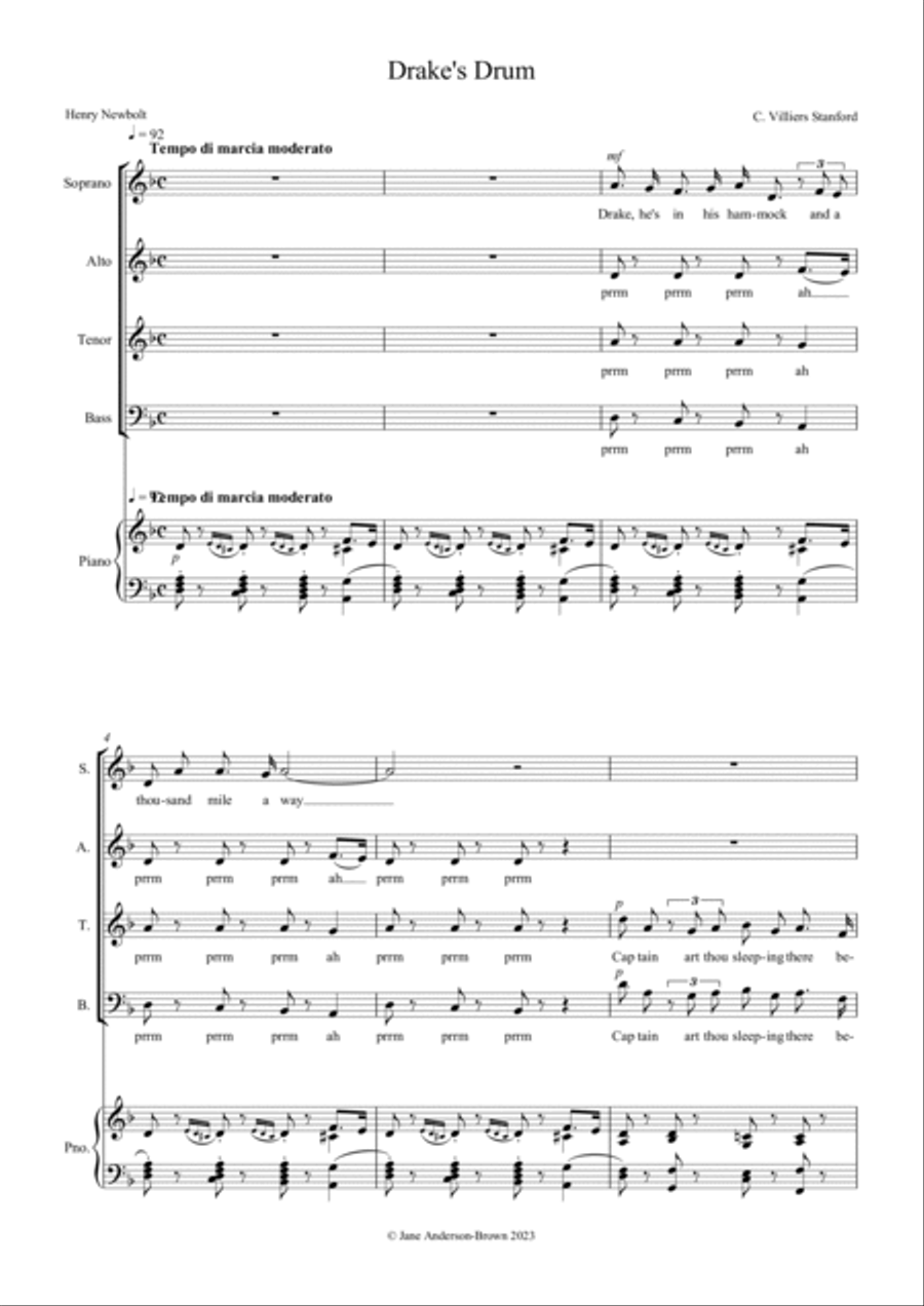 Drake's Drum 4-Part scores gallery preview page 2