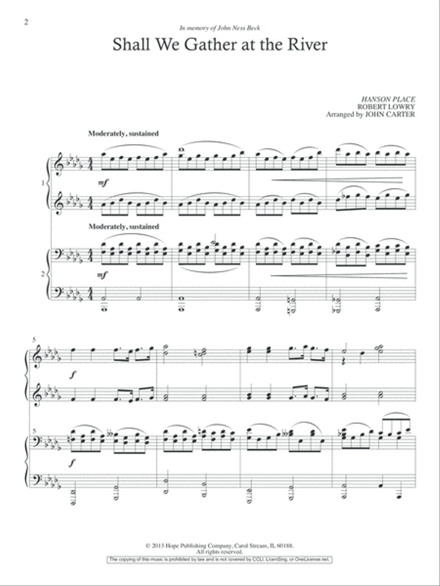 Shall We Gather: Settings for 4-Hand Piano Piano Accompaniment scores gallery preview page 2