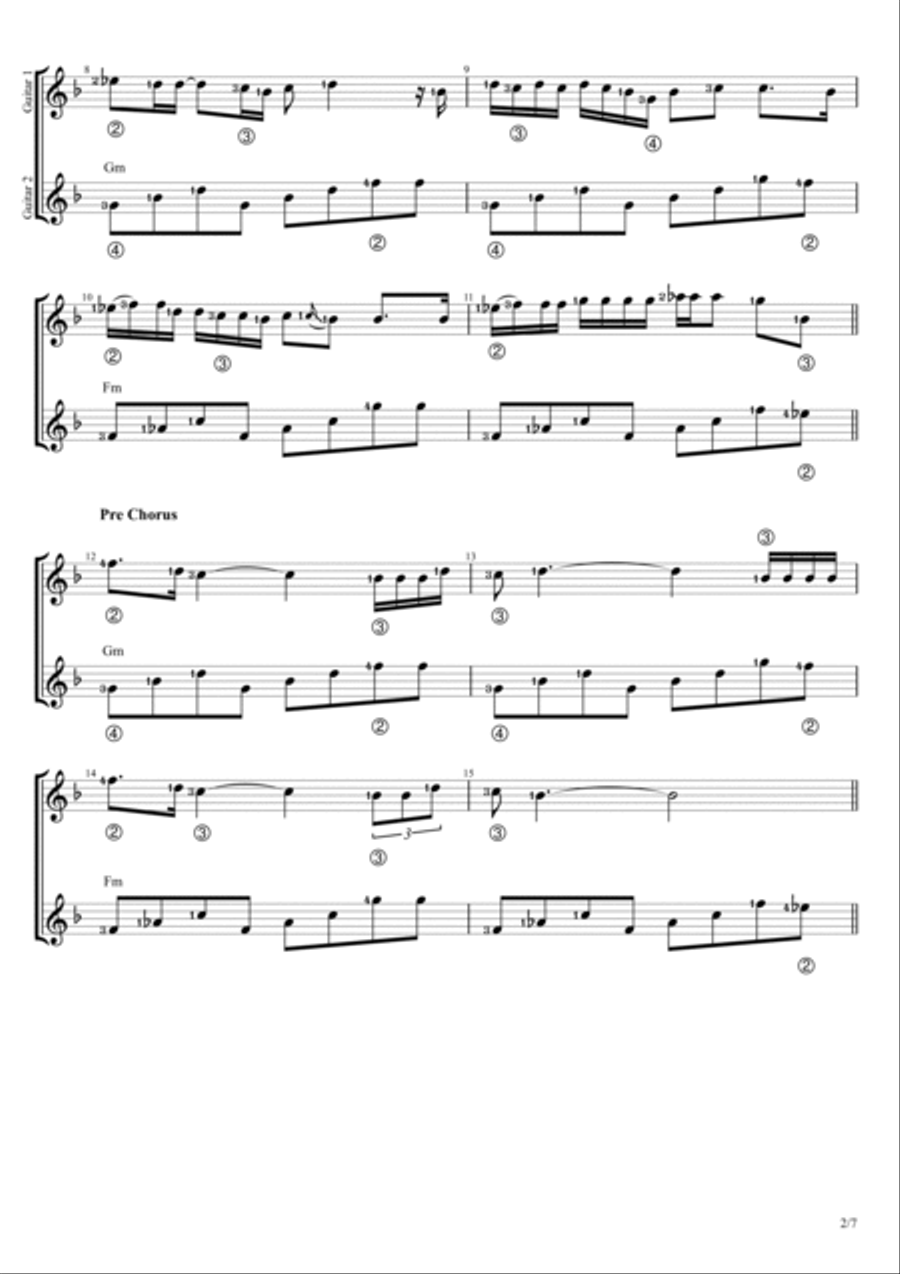 Tomboy Guitar Solo scores gallery preview page 2