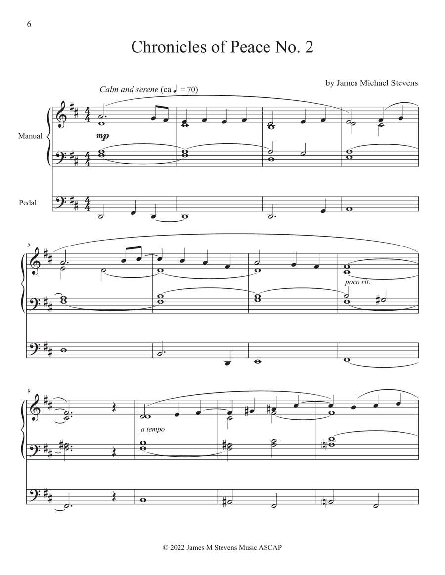 Chronicles of Peace Nos. 1-5 - Solo Organ Book Organ Solo scores gallery preview page 6