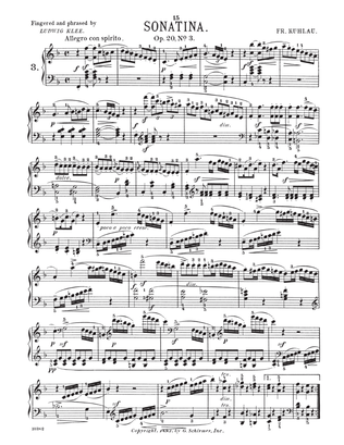 Sonatina In F Major, Op. 20, No. 3