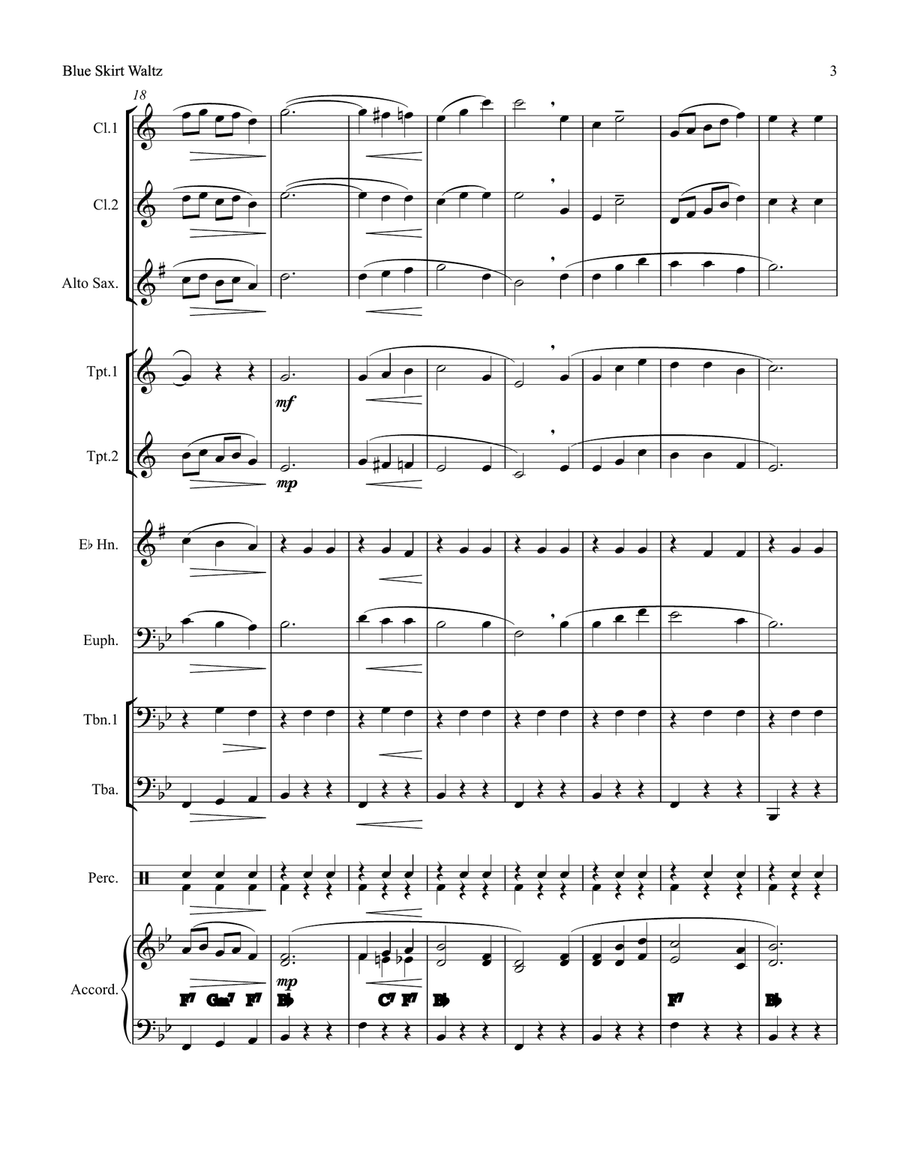 The Blue Skirt Waltz Large Ensemble scores gallery preview page 5