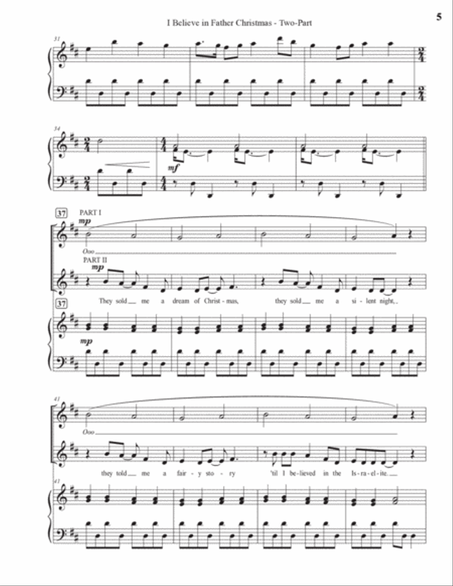 I Believe in Father Christmas (Two-Part) 2-Part scores gallery preview page 5