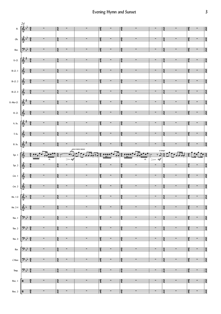 Evening Hymn & Sunset Concert Band scores gallery preview page 3