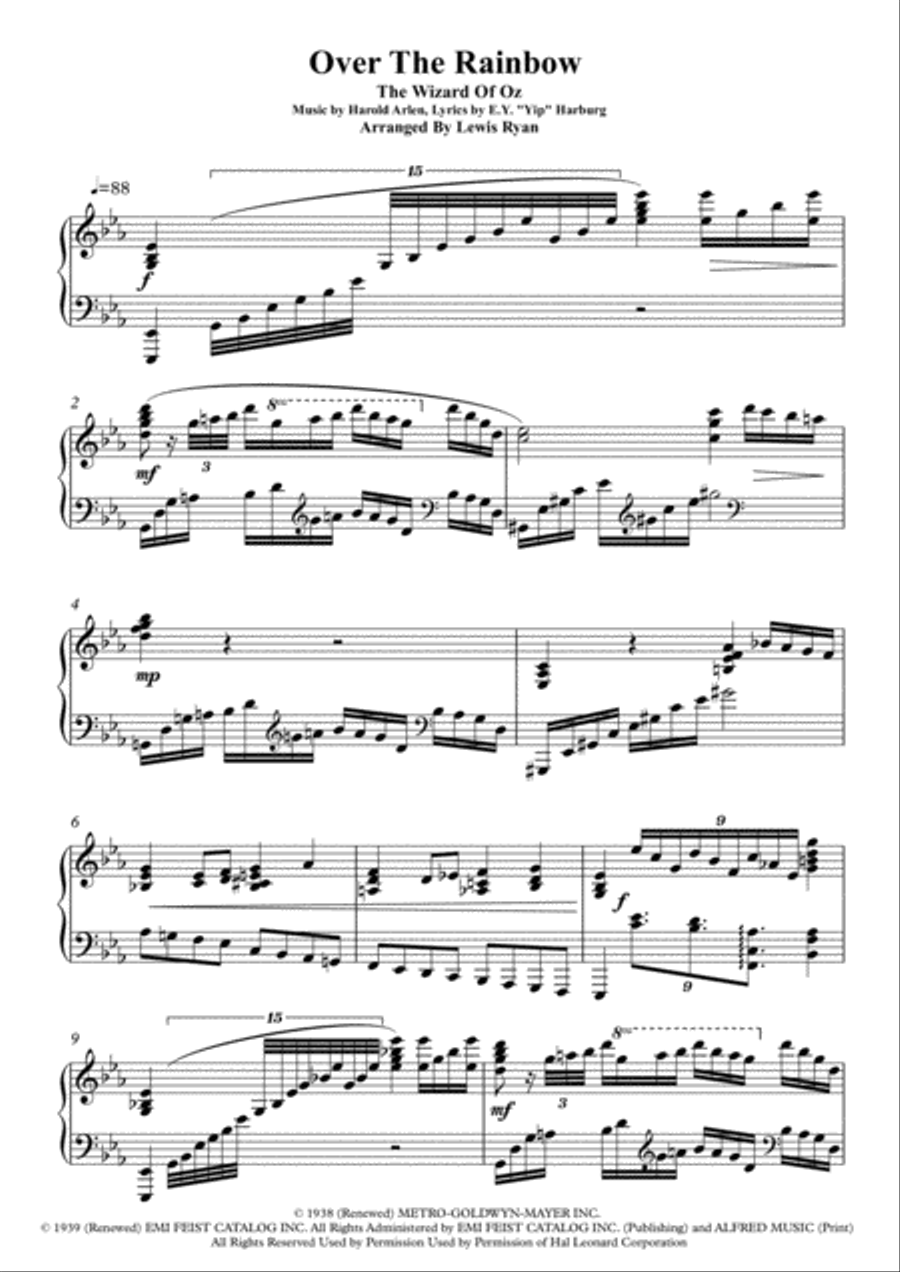 Over The Rainbow (from The Wizard Of Oz) Piano Solo scores gallery preview page 2