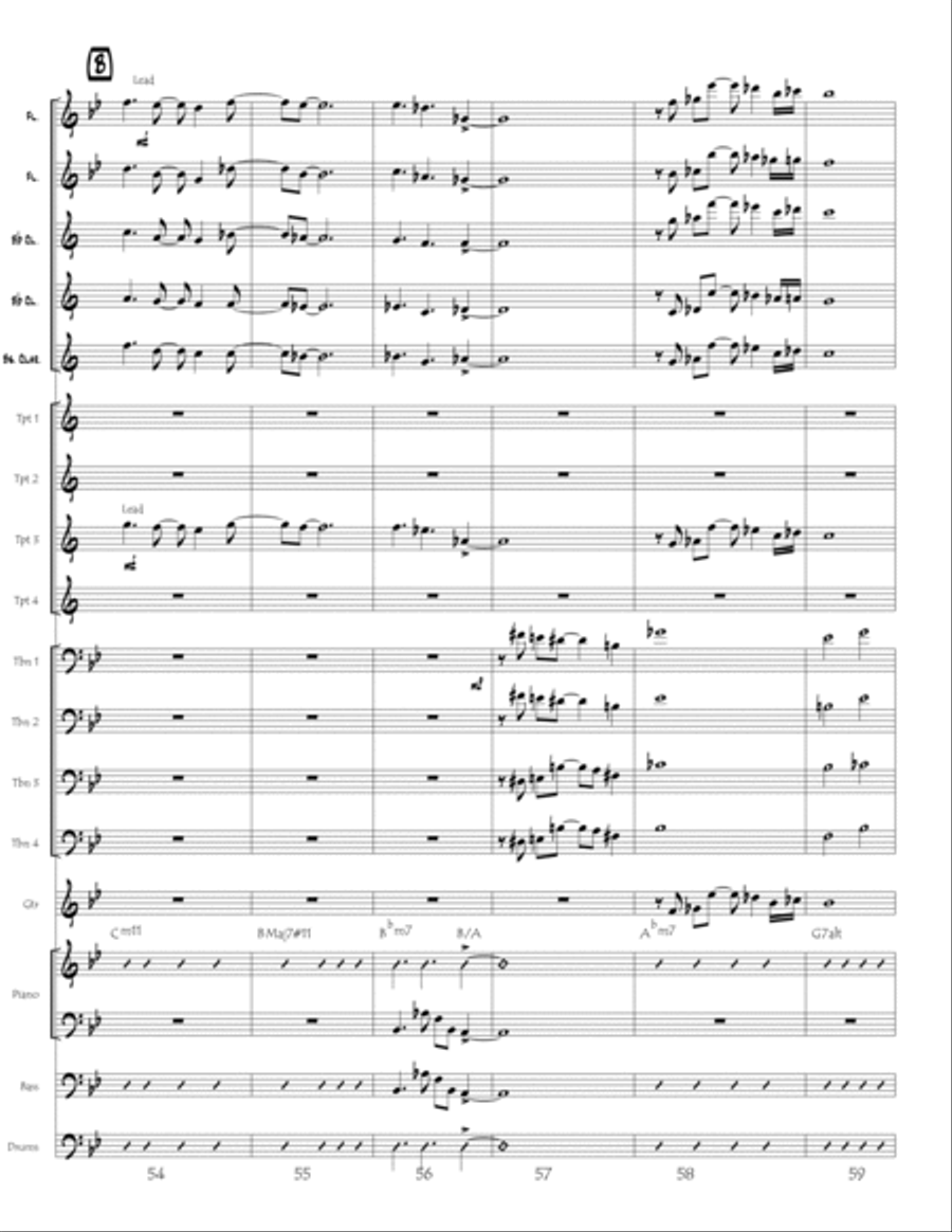 The Dark Moon SCORE (digital print) Jazz Ensemble scores gallery preview page 6