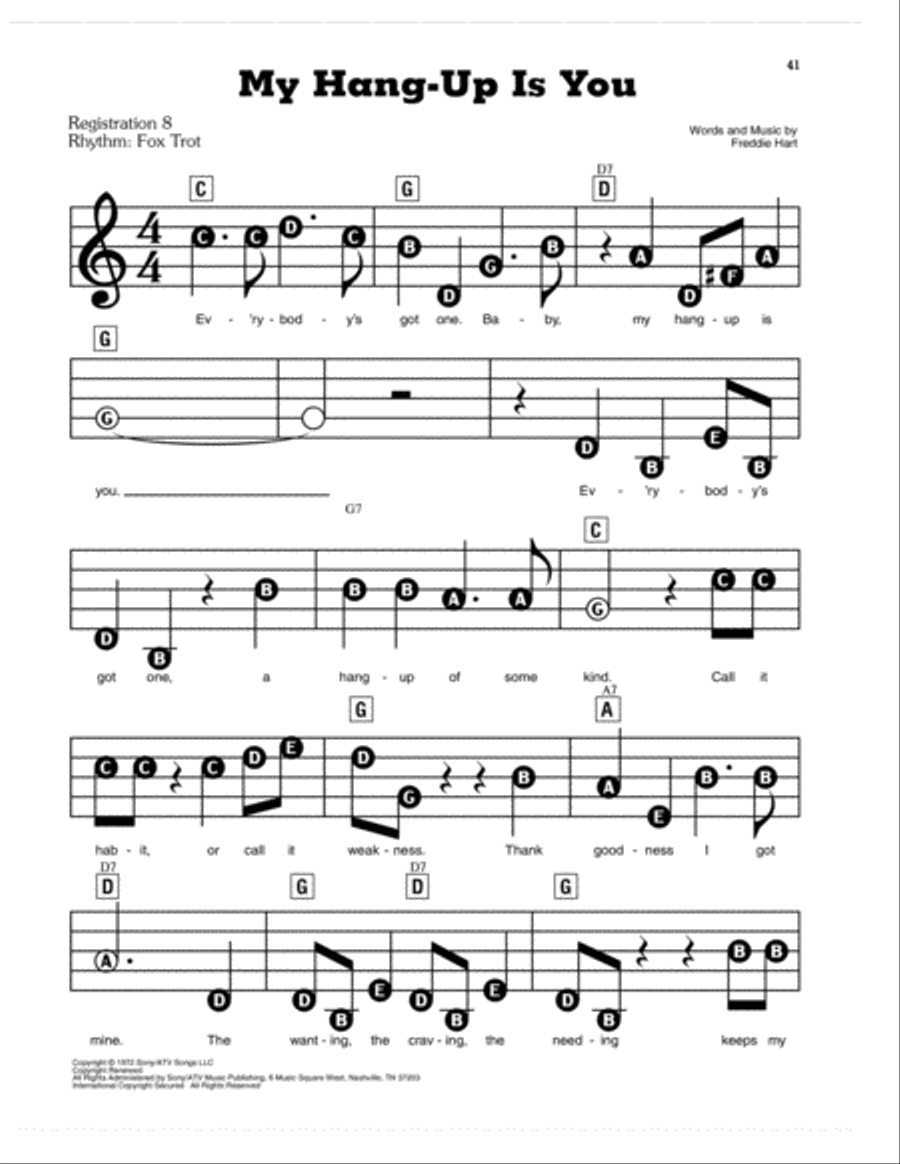 My Hang-Up Is You Electronic Keyboard scores gallery preview page 1