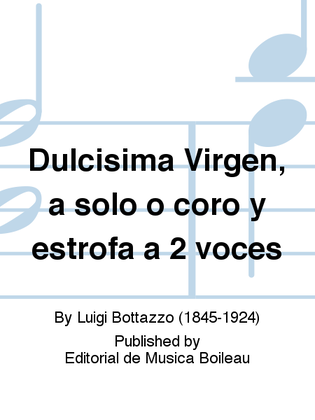 Dulcisima Virgen, a solo o coro y estrofa a 2 voces