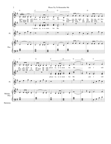 Please Try to Remember Me (Holy Thursday) - vocal trio, flute and piano image number null