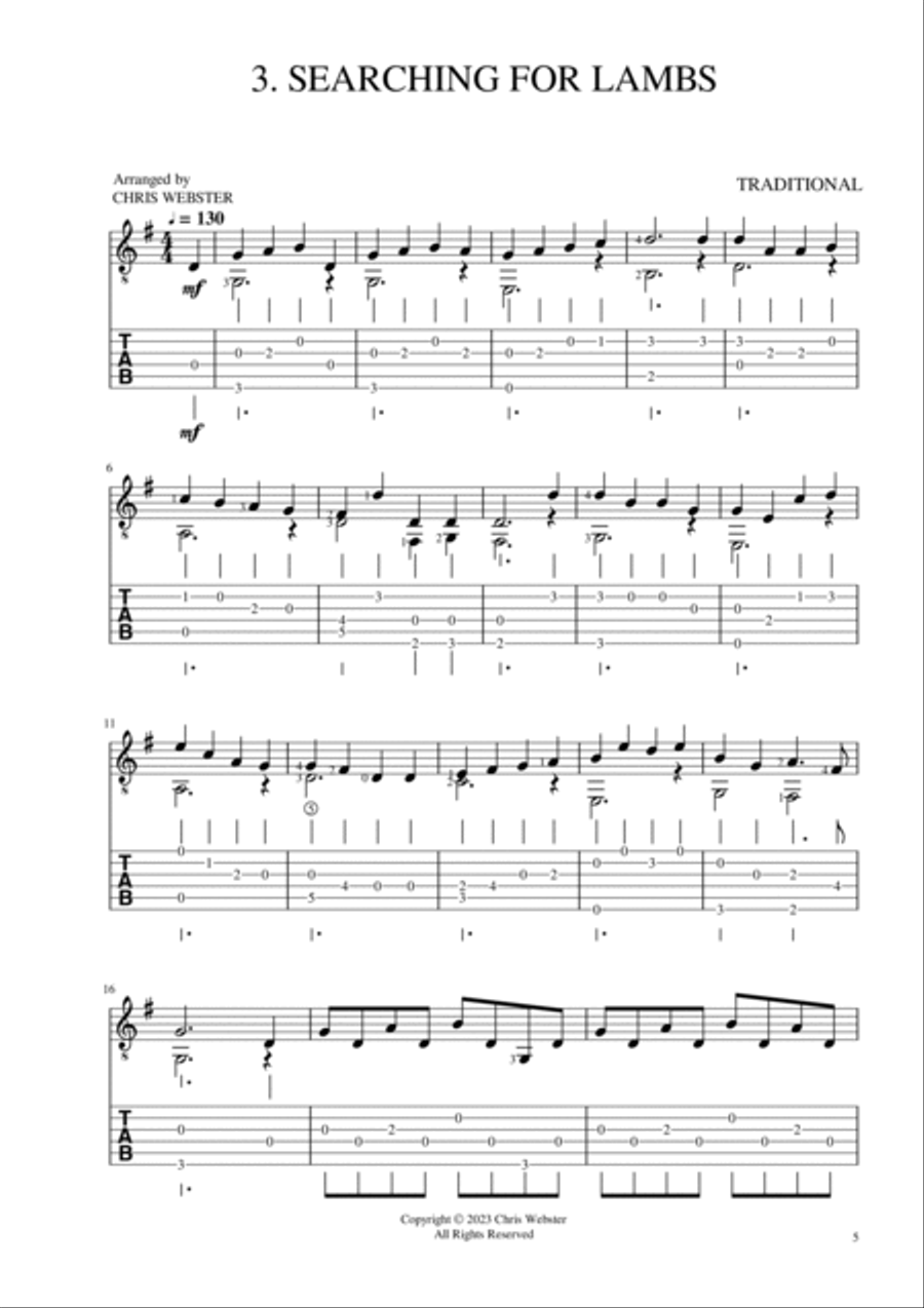 Six More Folk Songs for Easy Guitar Acoustic Guitar scores gallery preview page 5
