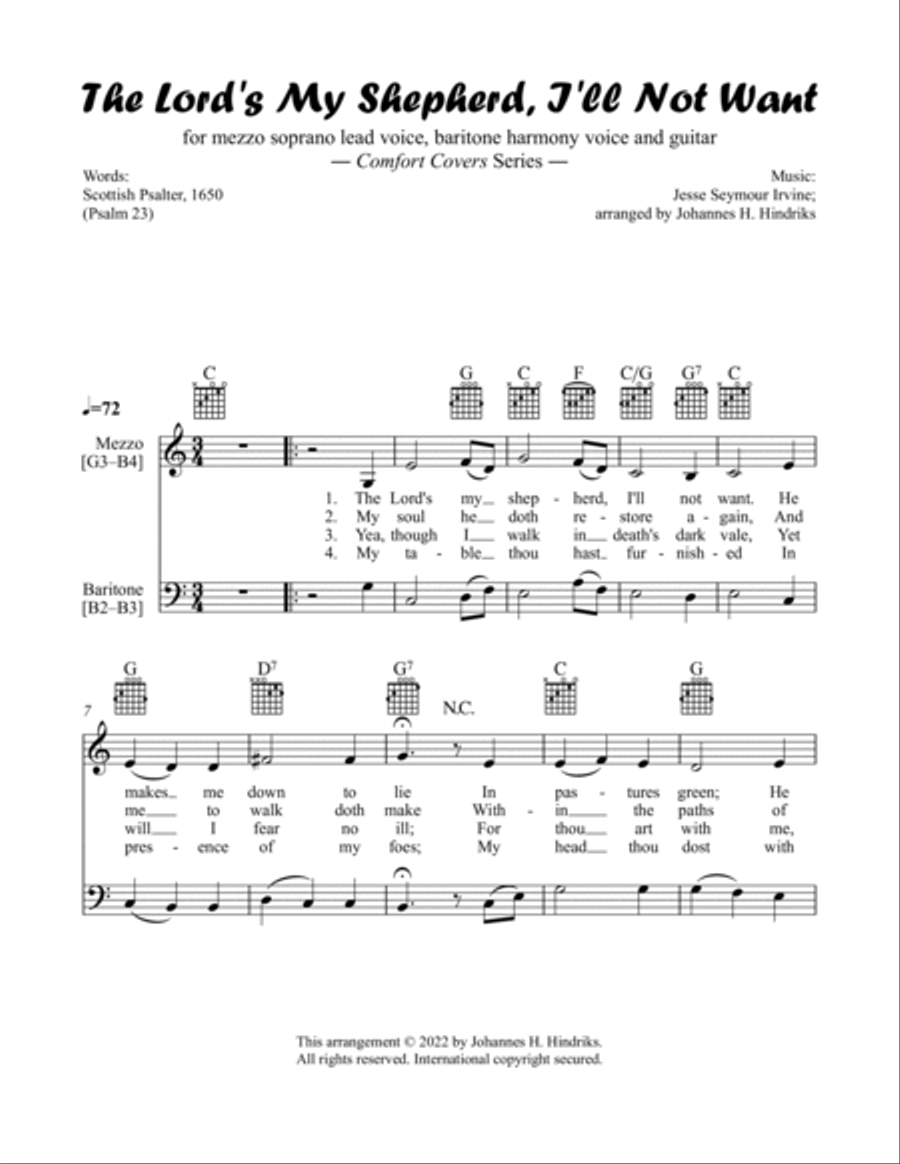 The Lord's My Shepherd, I'll Not Want Piano scores gallery preview page 2