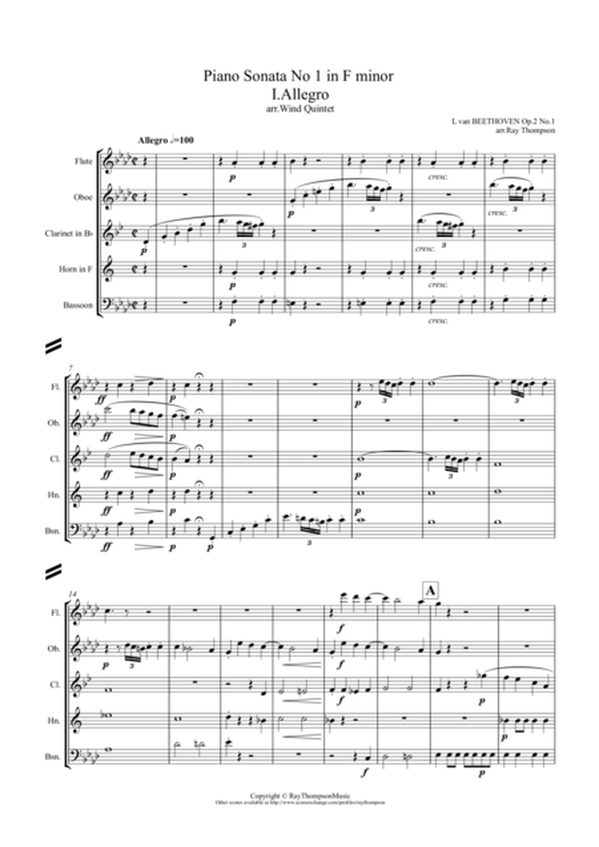 Beethoven: Piano Sonata No.1 in F minor Op.2 No.1 Mvt.I Allegro - wind quintet image number null