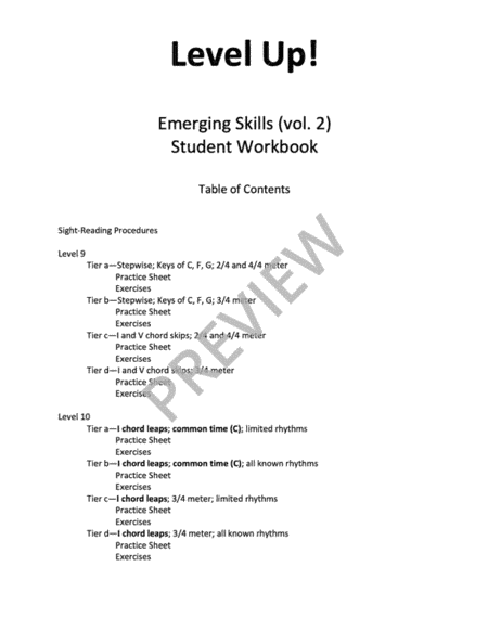 Level Up - Vol. 2: Treble Clef (Student Workbook)