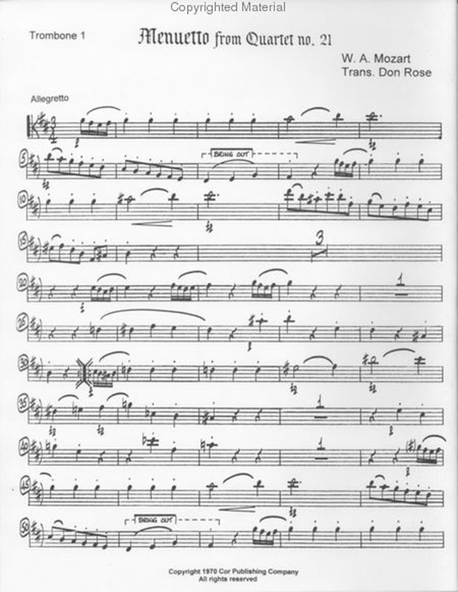 Menuetto from Quartet No. XXI (Don Rose)