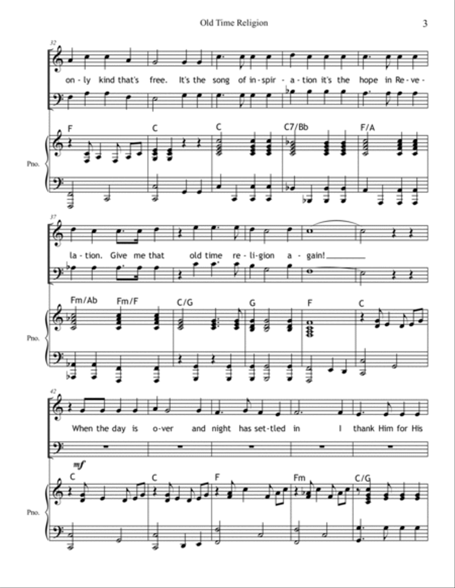 Give Me That Old Time Religion 2 Part 3-Part scores gallery preview page 5