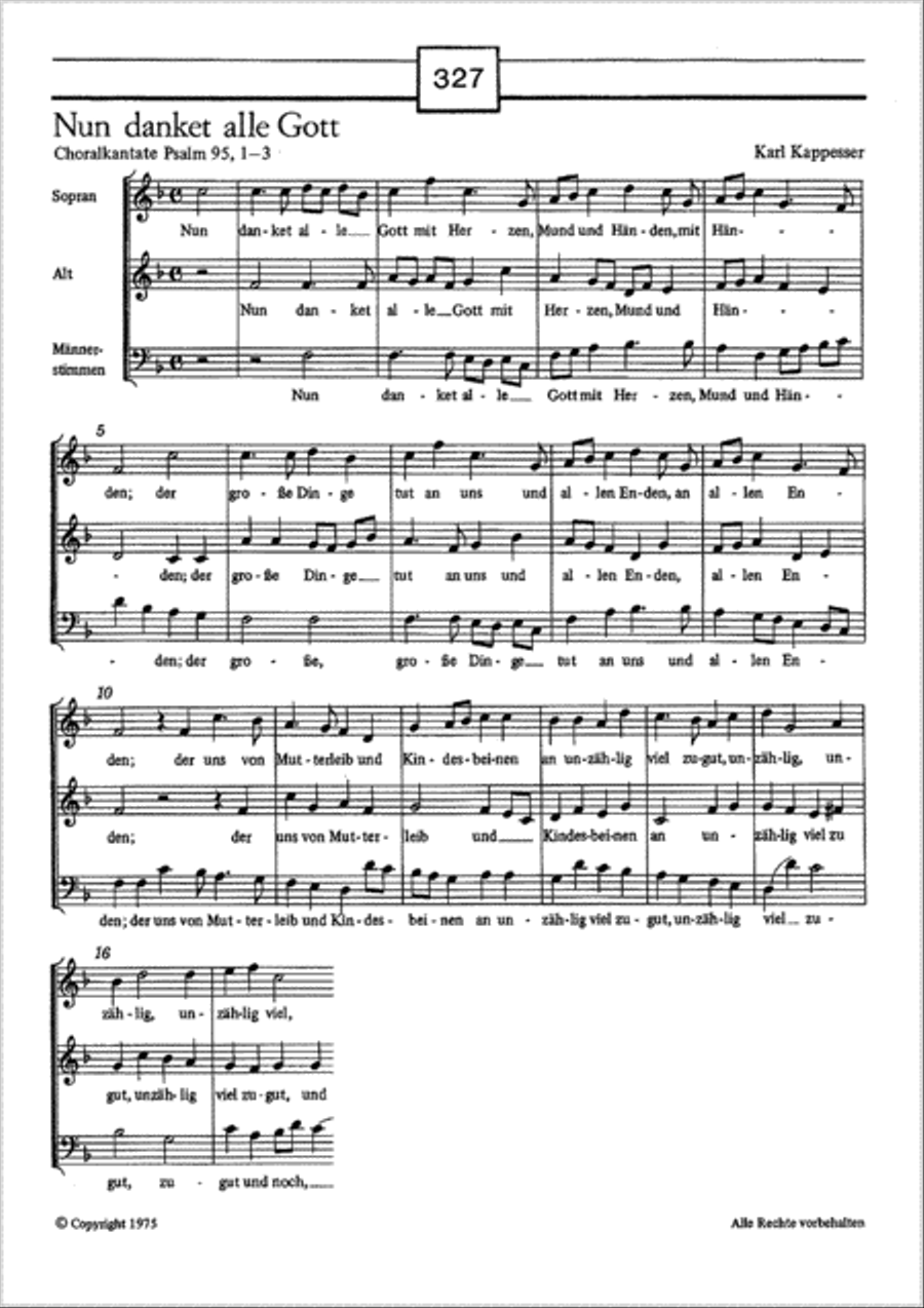 Now thank we all our God (Nun danket alle Gott) SSATB scores gallery preview page 1