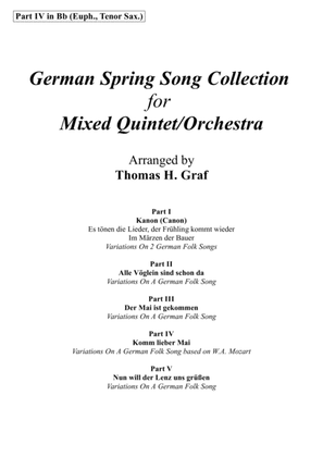 Book cover for German Spring Song Collection - 5 Concert Pieces - Multiplay - Part 4 in Bb