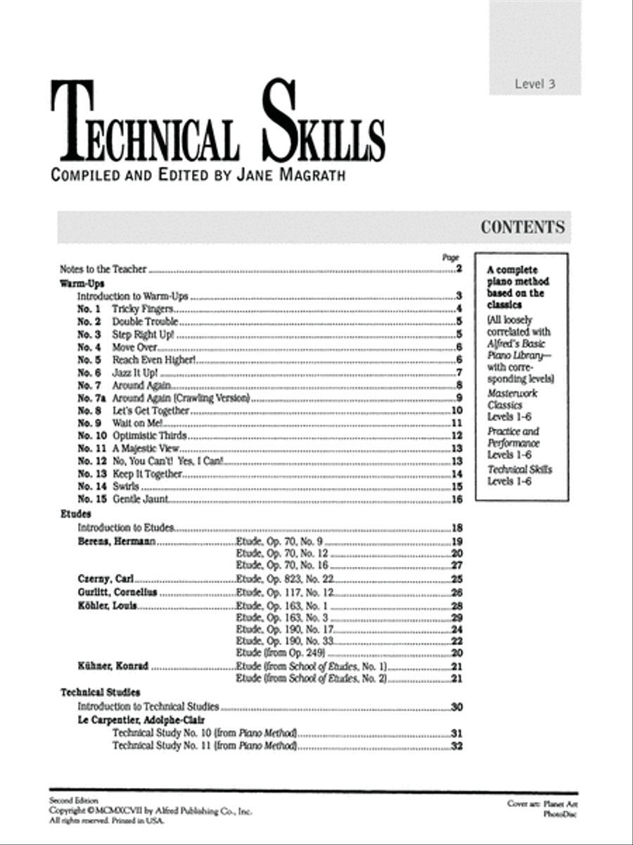 Masterwork Technical Skills Piano Method scores gallery preview page 2