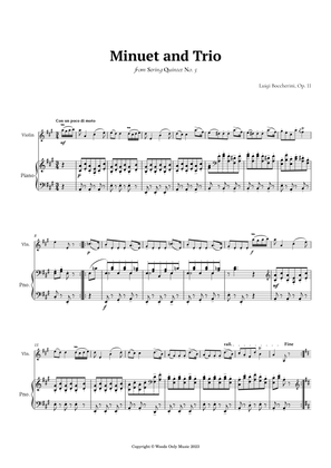 Minuet by Boccherini for Violin and Piano