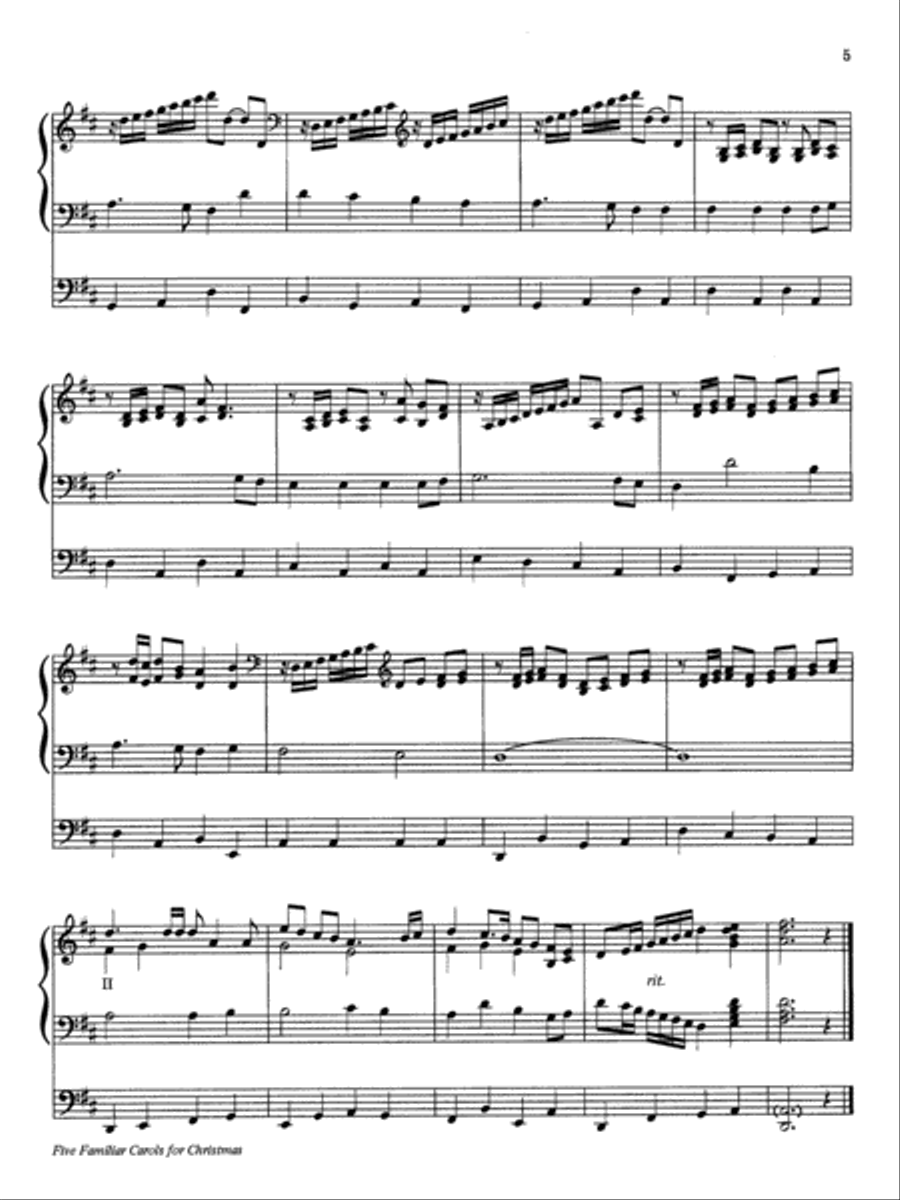 Five Familar Carols for Christmas Organ Solo scores gallery preview page 5