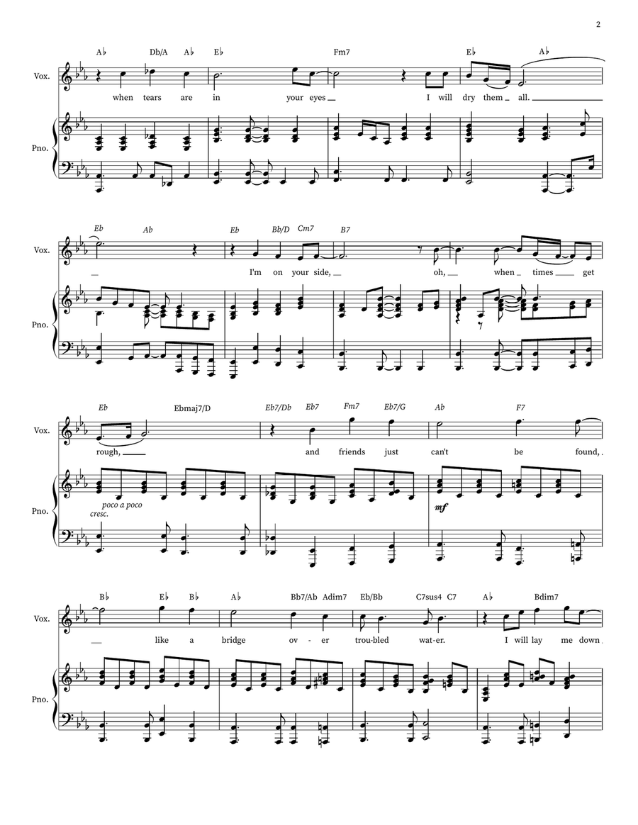 Bridge Over Troubled Water Voice scores gallery preview page 2