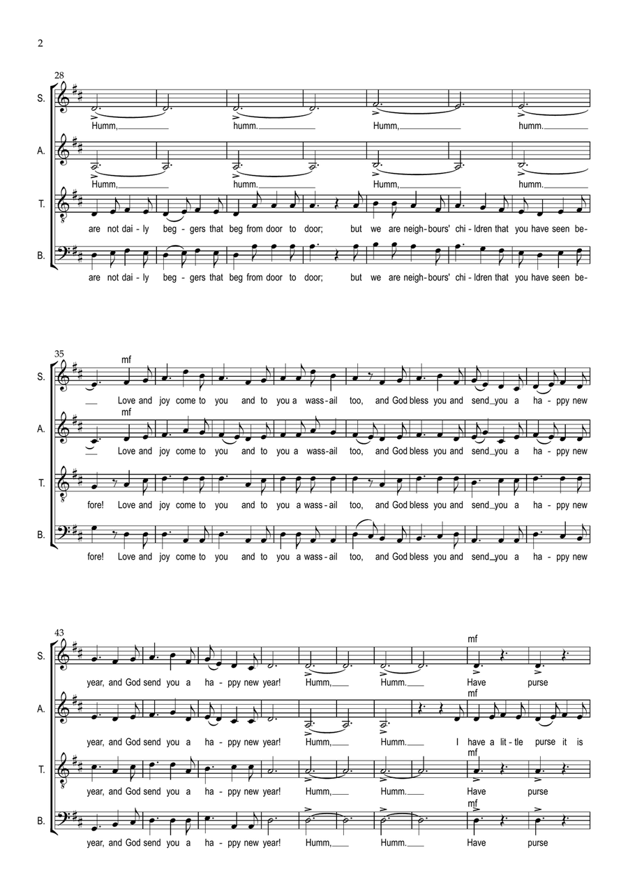 The Wassail Song The Wassail Song 4-Part scores gallery preview page 2