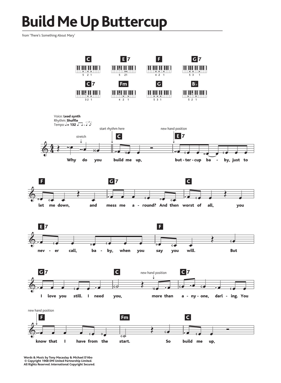 Build Me Up Buttercup Piano Solo scores gallery preview page 1