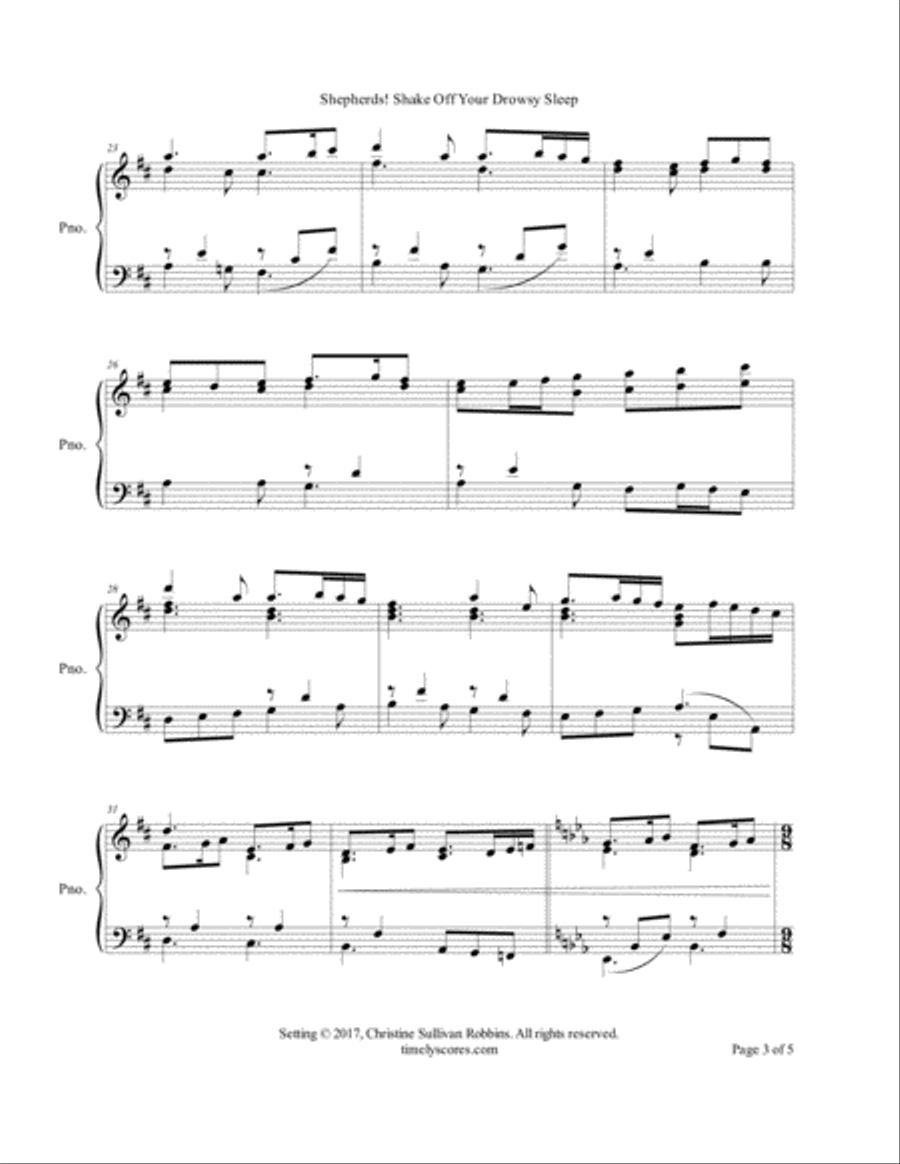 Shepherds Shake Off Your Drowsy Sleep Shepherds Shake Off Your Drowsy Sleep Piano Solo scores gallery preview page 3