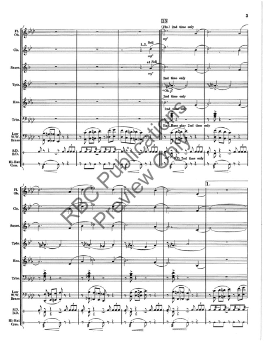 Lonesome Road (Score) Concert Band scores gallery preview page 4
