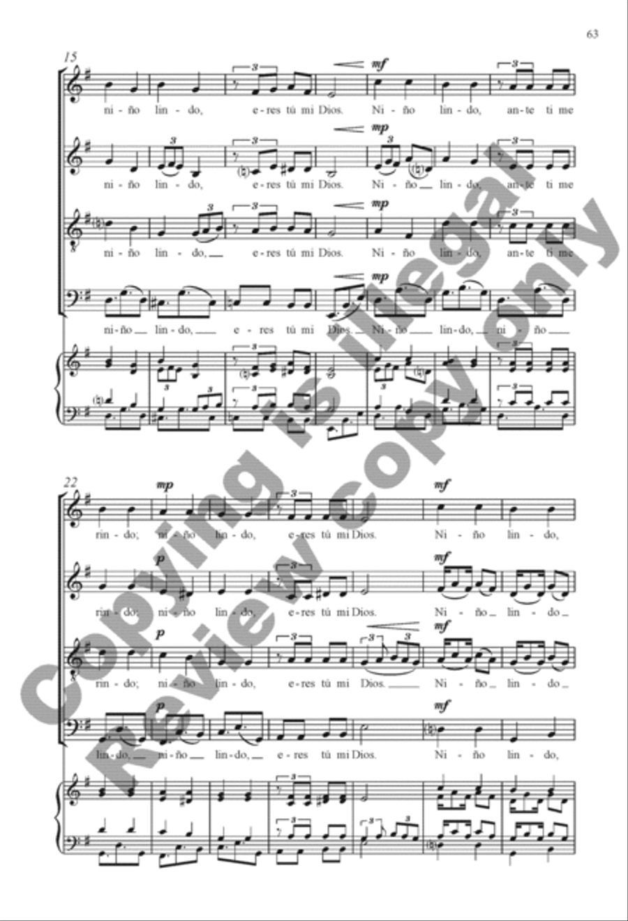 The Snow Lay On the Ground: Nine Festive Carol Settings 4-Part scores gallery preview page 40