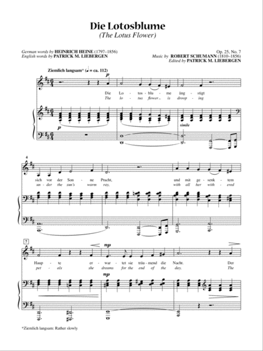 Die Lotusblume (The Lotus Flower) [Medium Voice] Medium Voice scores gallery preview page 1