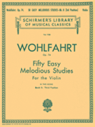 Book cover for 50 Easy Melodious Studies, Op. 74 – Book 2