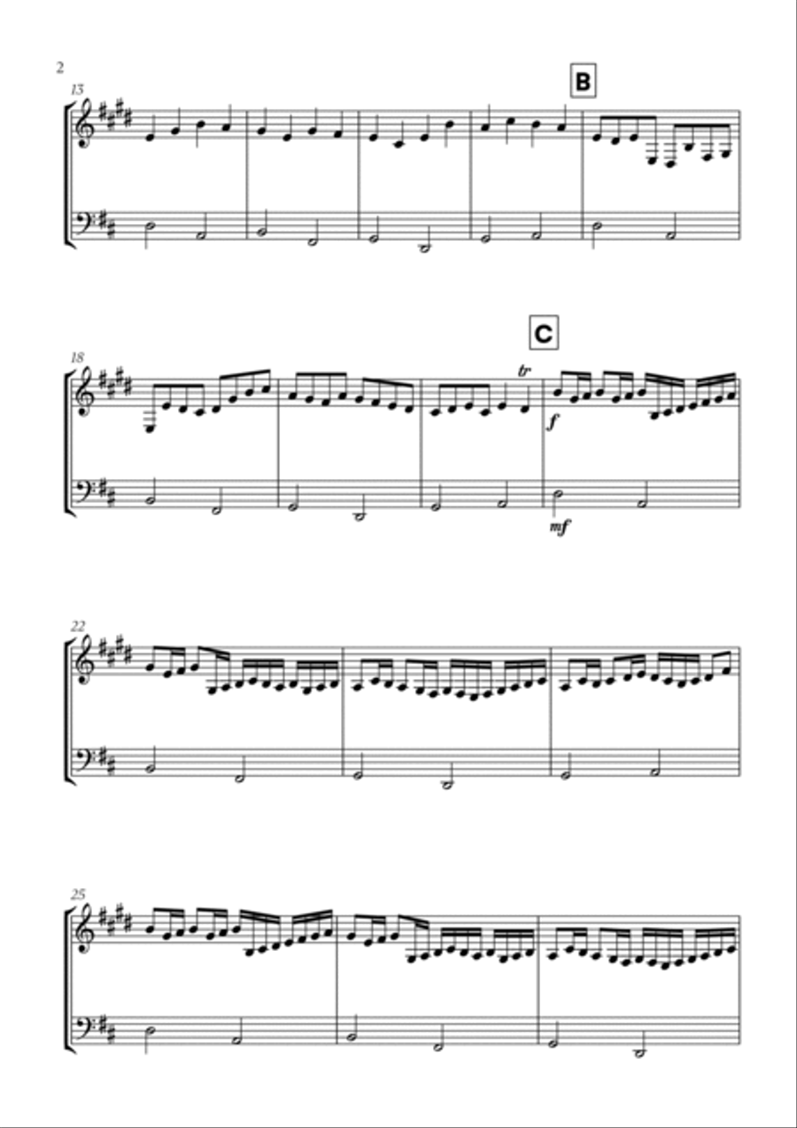 Canon in D (for Clarinet and Bassoon) Woodwind Duet scores gallery preview page 2
