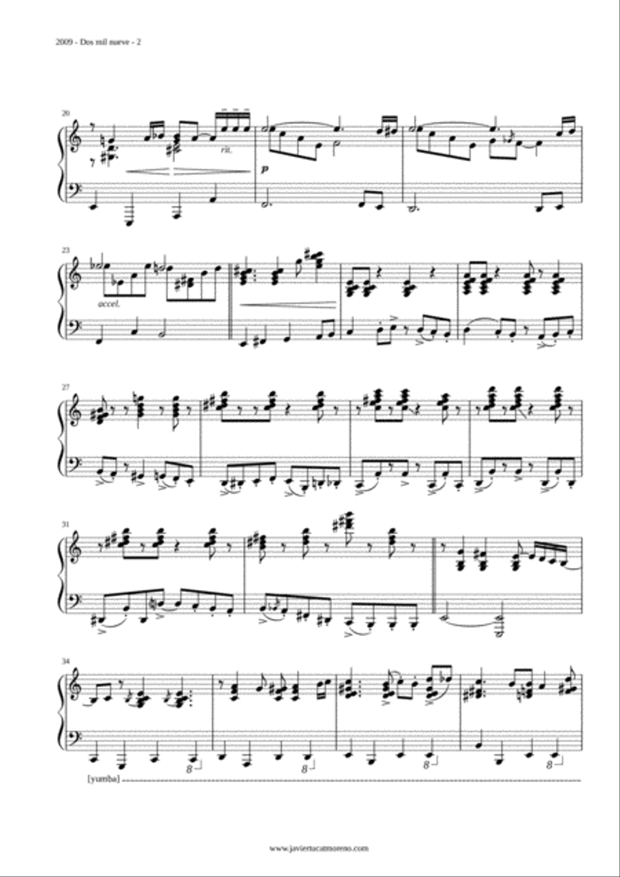 2009 - Tango for Piano 2009 - Tango for Piano Piano Solo scores gallery preview page 2