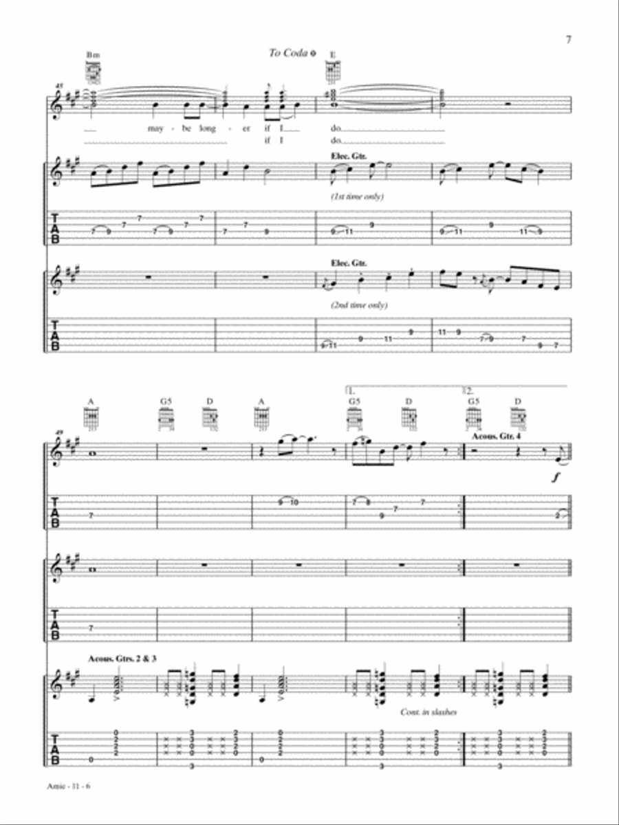 Amie Guitar Tablature scores gallery preview page 6