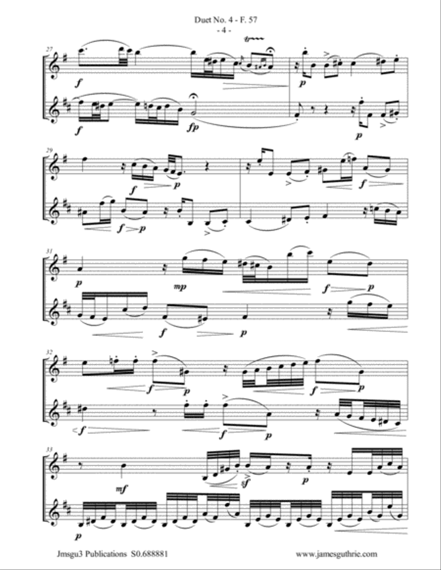 WF Bach: Duet No. 4 for Oboe & English Horn Woodwind Duet scores gallery preview page 4