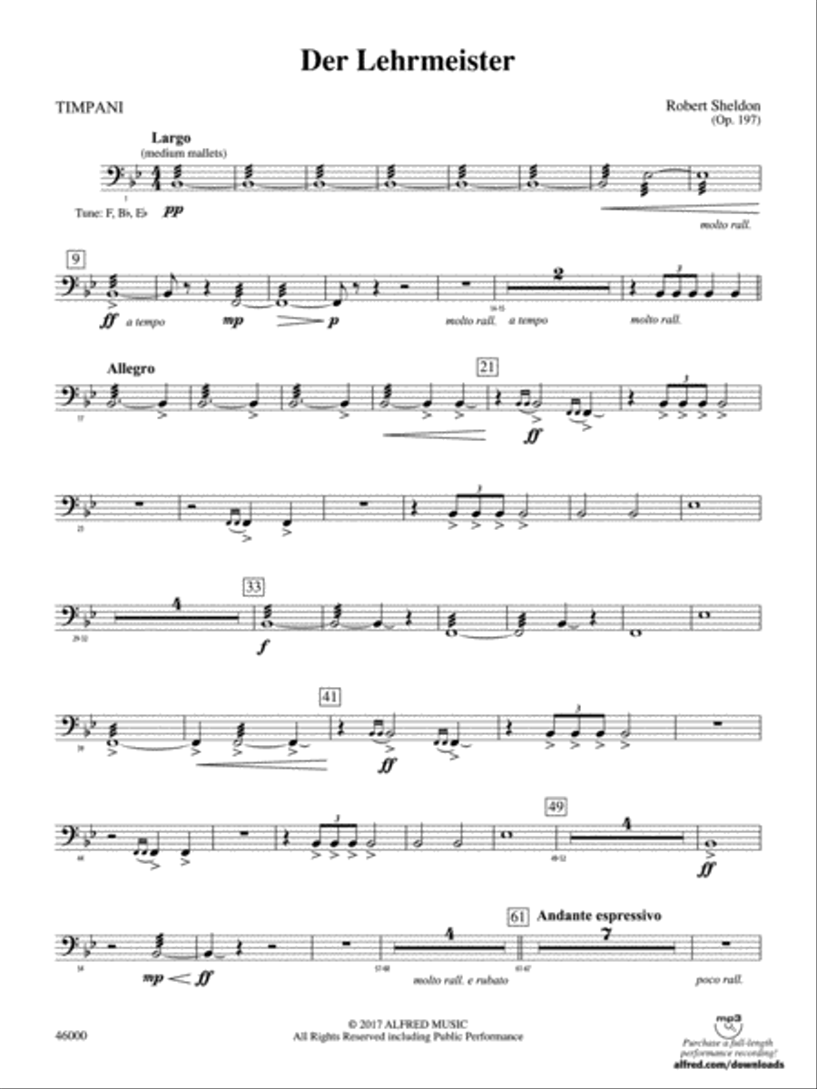 Der Lehrmeister: Timpani Concert Band scores gallery preview page 1