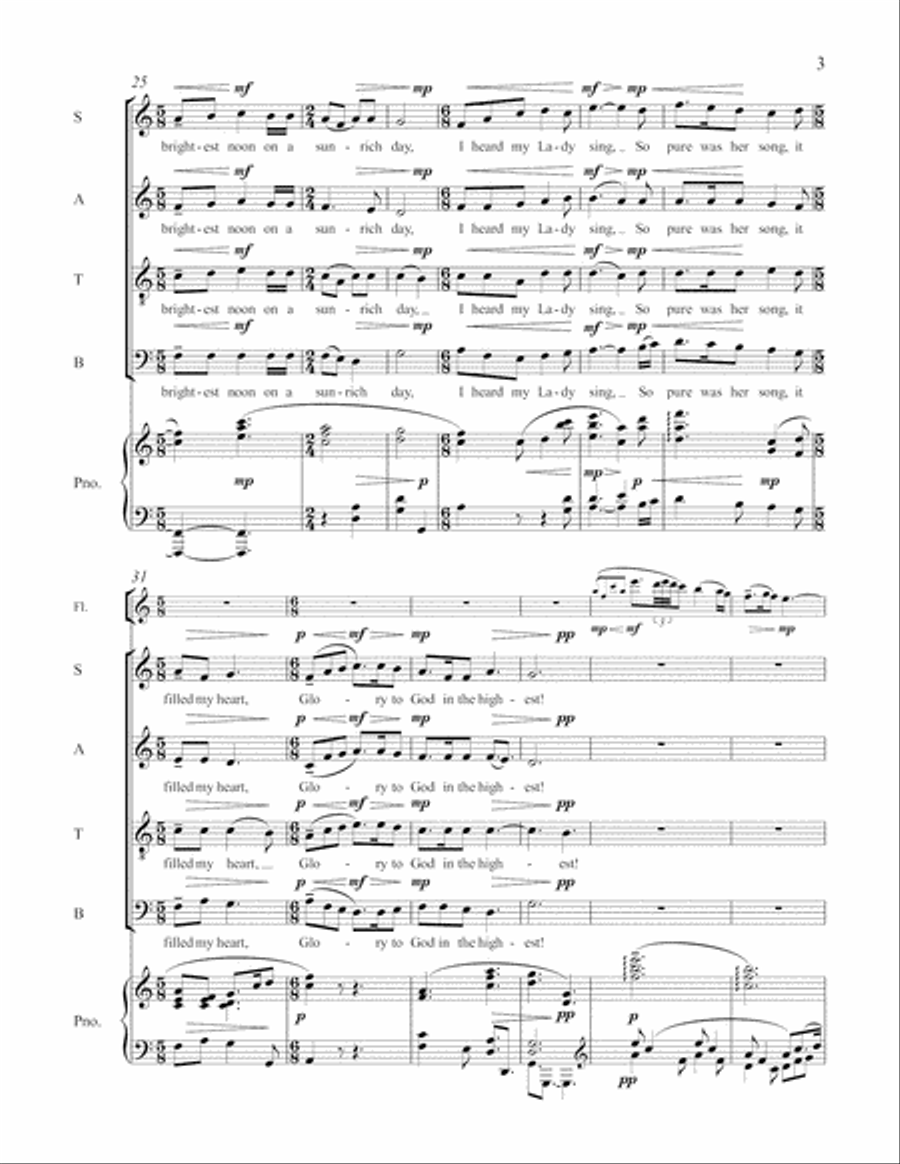 Three Sacred Songs: 1. The Round Day 4-Part scores gallery preview page 4