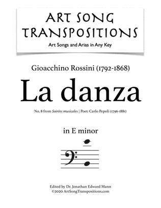 ROSSINI: La danza (transposed to E minor, bass clef)